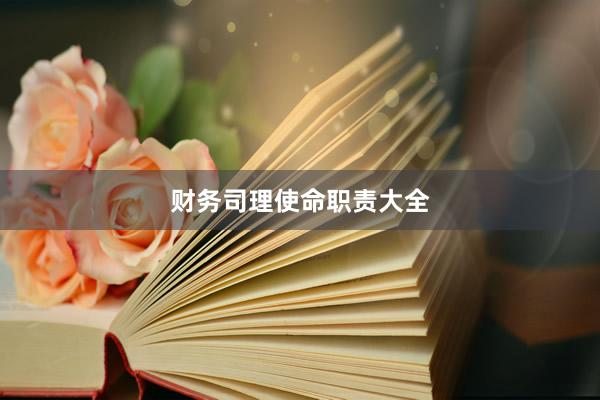 财务司理使命职责大全