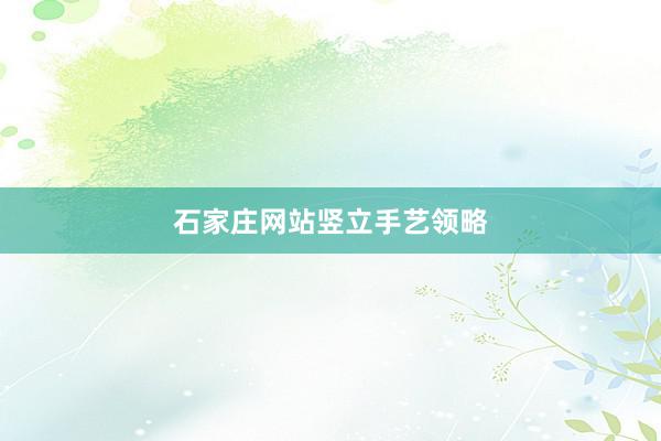 石家庄网站竖立手艺领略