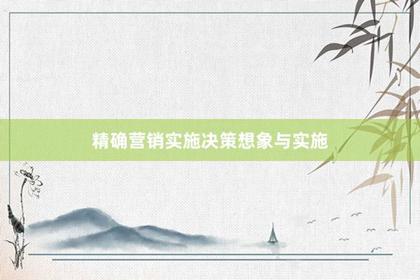 精确营销实施决策想象与实施